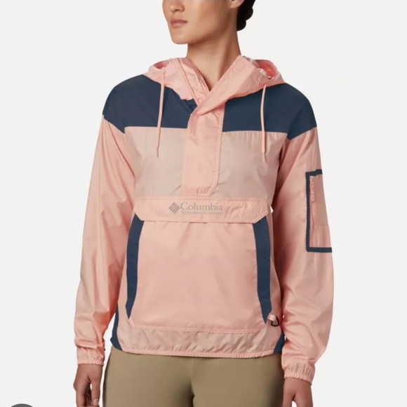 Columbia Women's Two-Tone Pink and Navy Wind Breaker Sz XL New With Tag - Picture 1 of 11